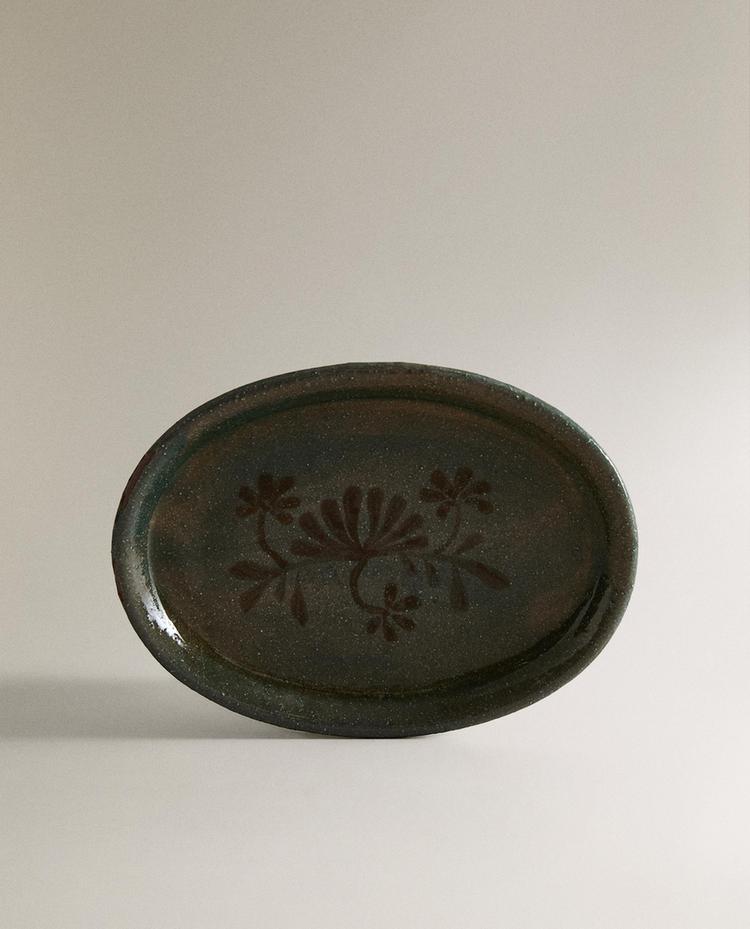 FLORAL CERAMIC BATHROOM SOAP DISH