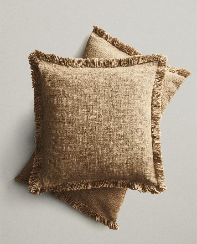 FRINGED CUSHION COVER