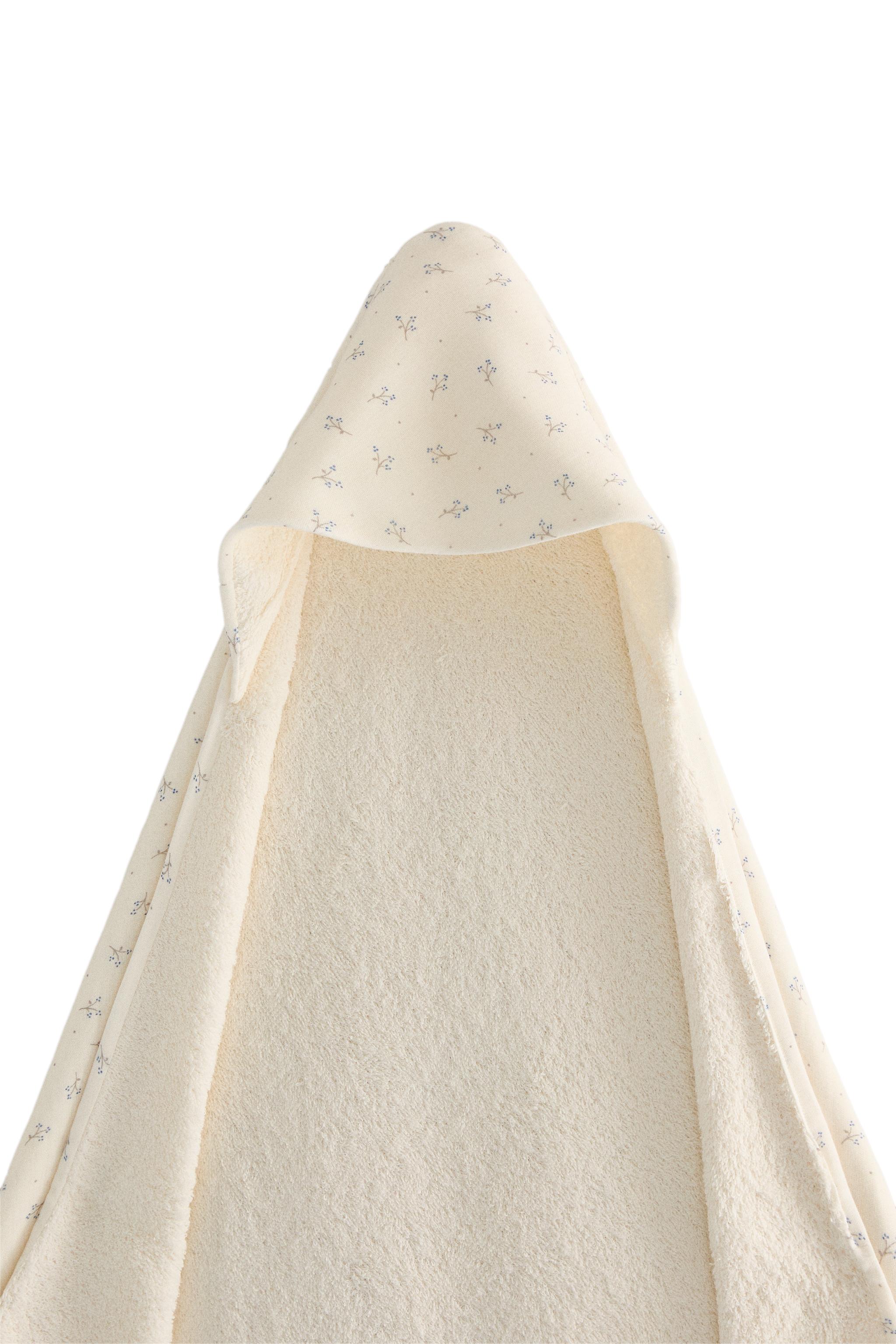 Asciugamano Con Cappuccio Per Neonati Interbaby PARACAIDISTA - Cotone 100%, Extra Large 100x100cm - Bianco E Blu - Foto 6