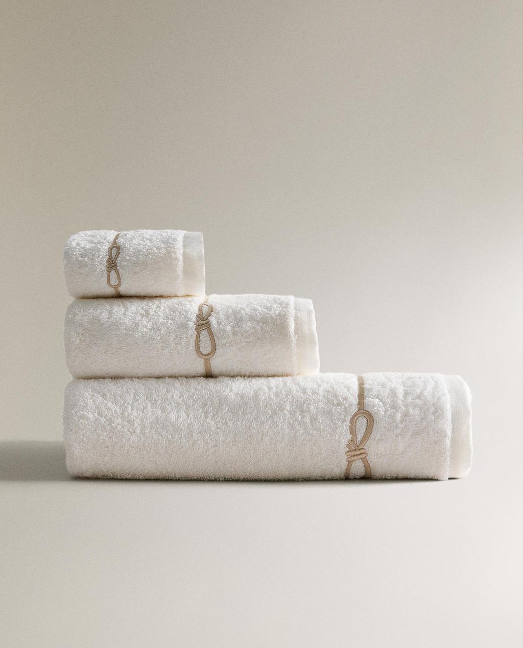 SERVIETTE DE BAIN BRODERIE NŒUD