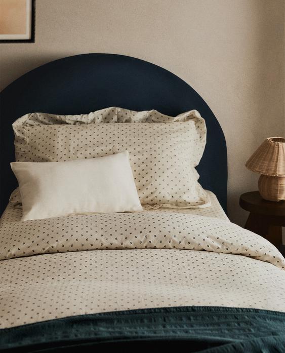 KIDS FLORAL PRINT DUVET COVER WITH RUFFLES