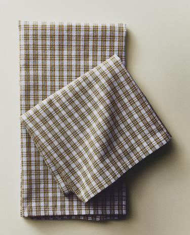 PACK OF CHECKED COTTON KITCHEN TOWELS (PACK OF 2) PACK OF CHECKED COTTON KITCHEN TOWELS (PACK OF 2)