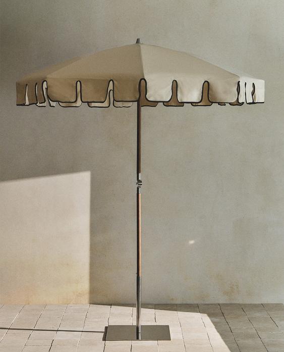 ASH UMBRELLA WITH CONTRAST PIPING ASH UMBRELLA WITH CONTRAST PIPING