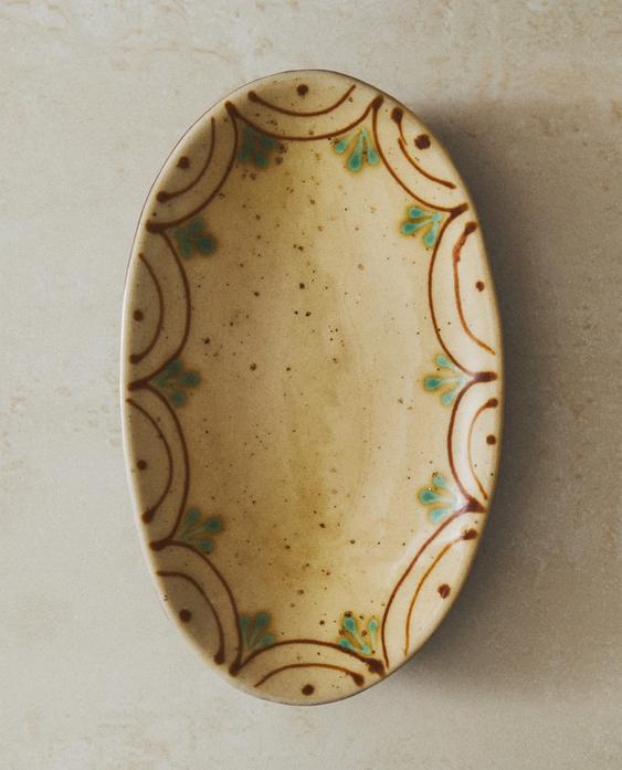 SABONETEIRA DE BANHEIRO DE CERÂMICA PINTADA