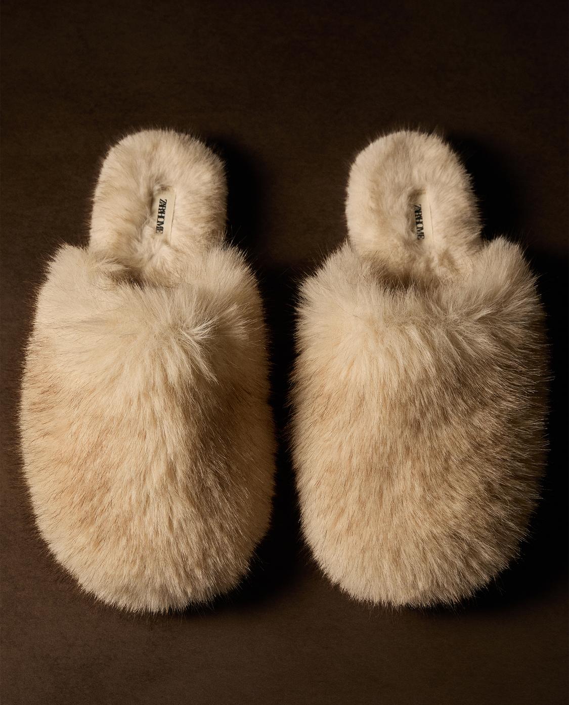 Slippers Zuecos Zara Home Felt Mule Slippers Top