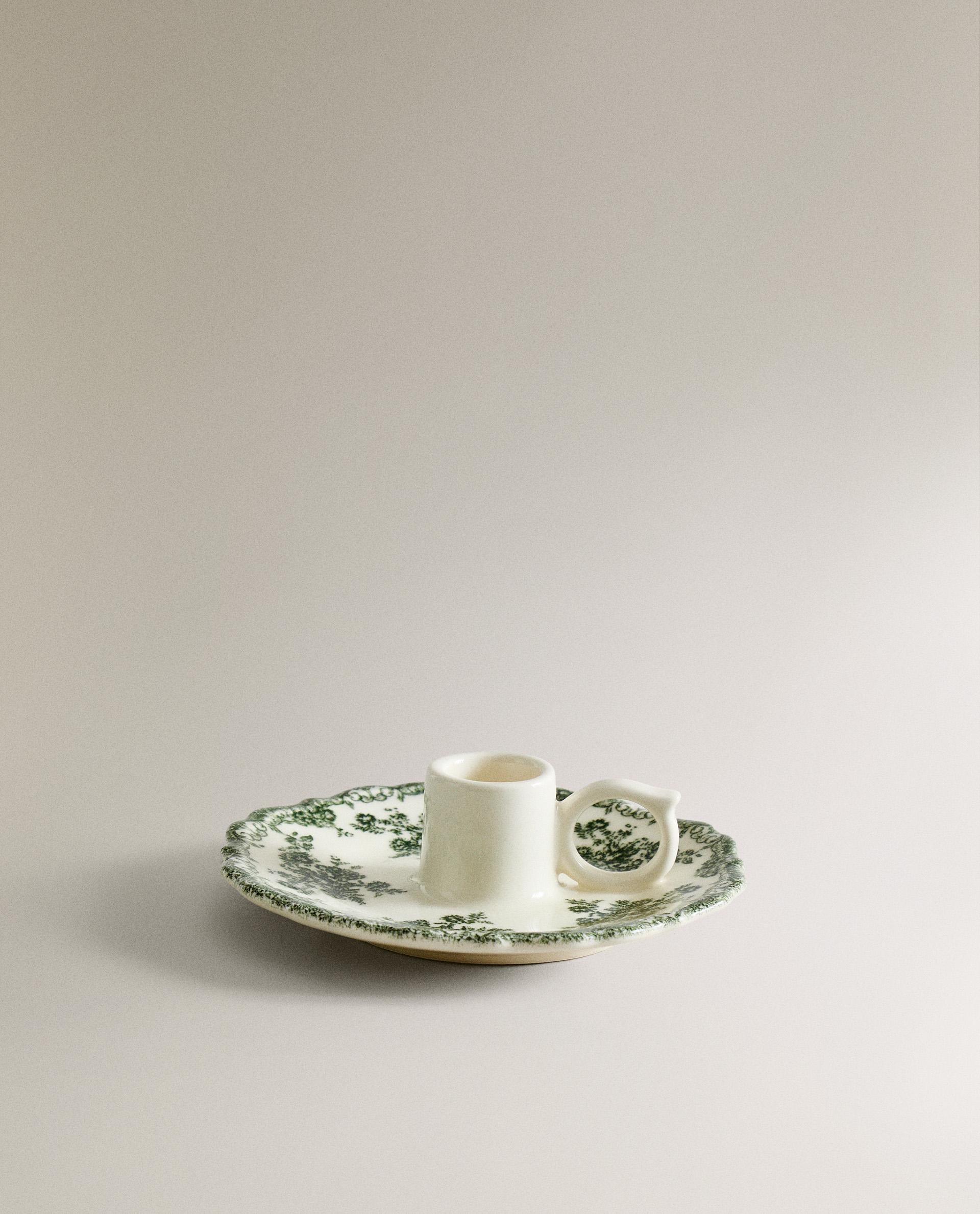 FLORAL EARTHENWARE CANDLESTICK product thumbnail 8