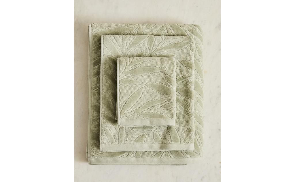 SERVIETTE DE BAIN JACQUARD FEUILLES SERVIETTE DE BAIN JACQUARD FEUILLES