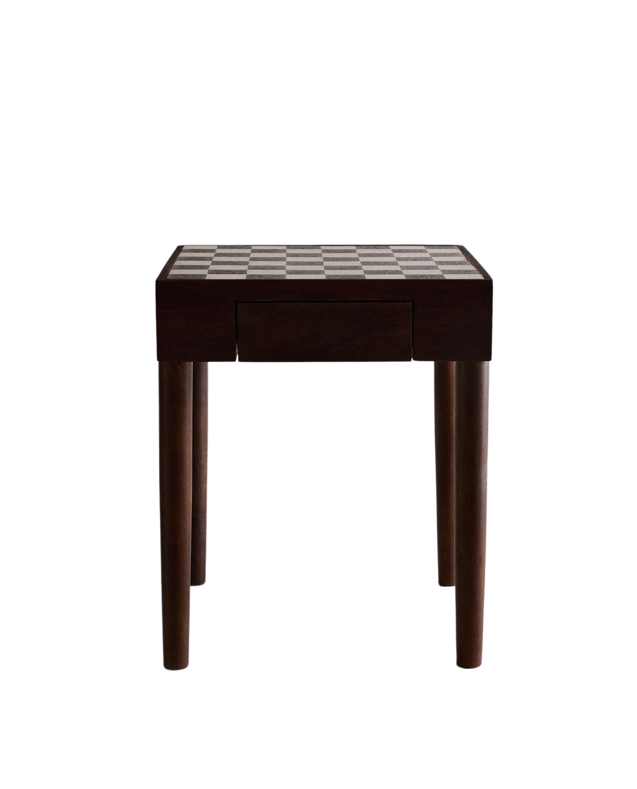 TEAK SIDE TABLE WITH MARBLE CHESS TOP | Zara Home 日本/Japan