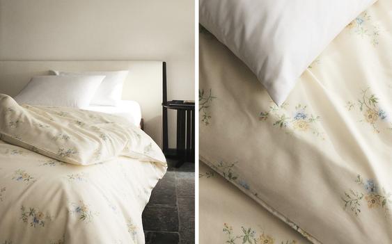 COPRIPIUMINO IN SATIN CON RAMETTI DI FIORI