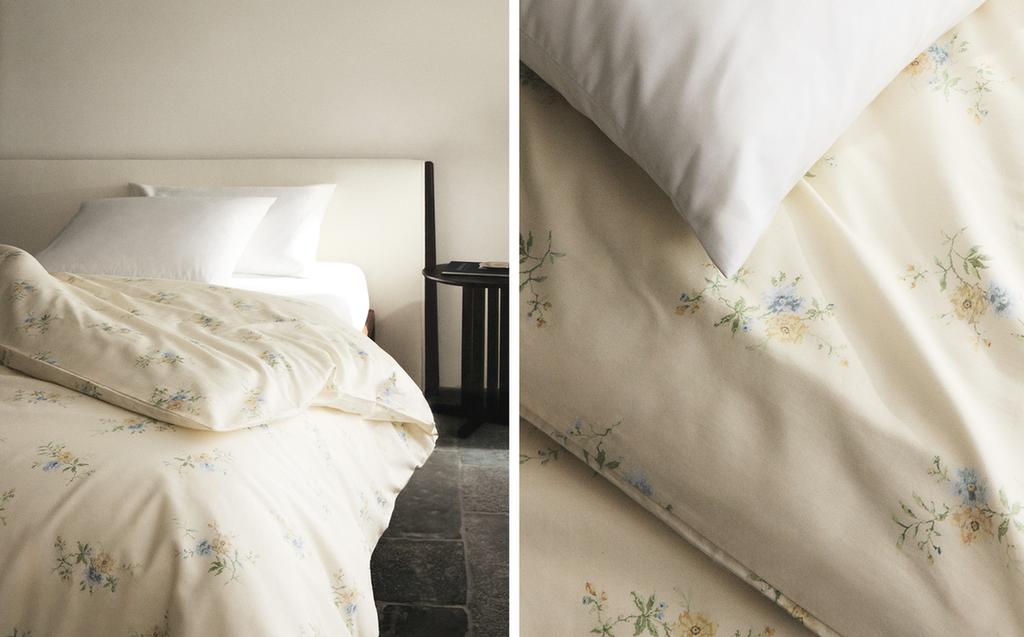 BETTBEZUG AUS SATIN MIT BLUMENMUSTER BETTBEZUG AUS SATIN MIT BLUMENMUSTER