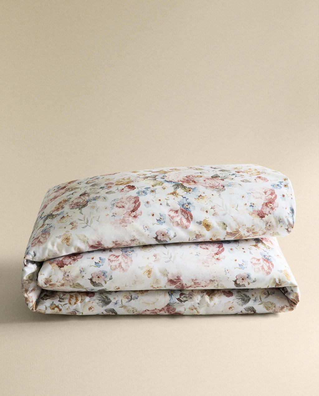 FUNDA NÓRDICA SATÉN FLORAL (300 HILOS)