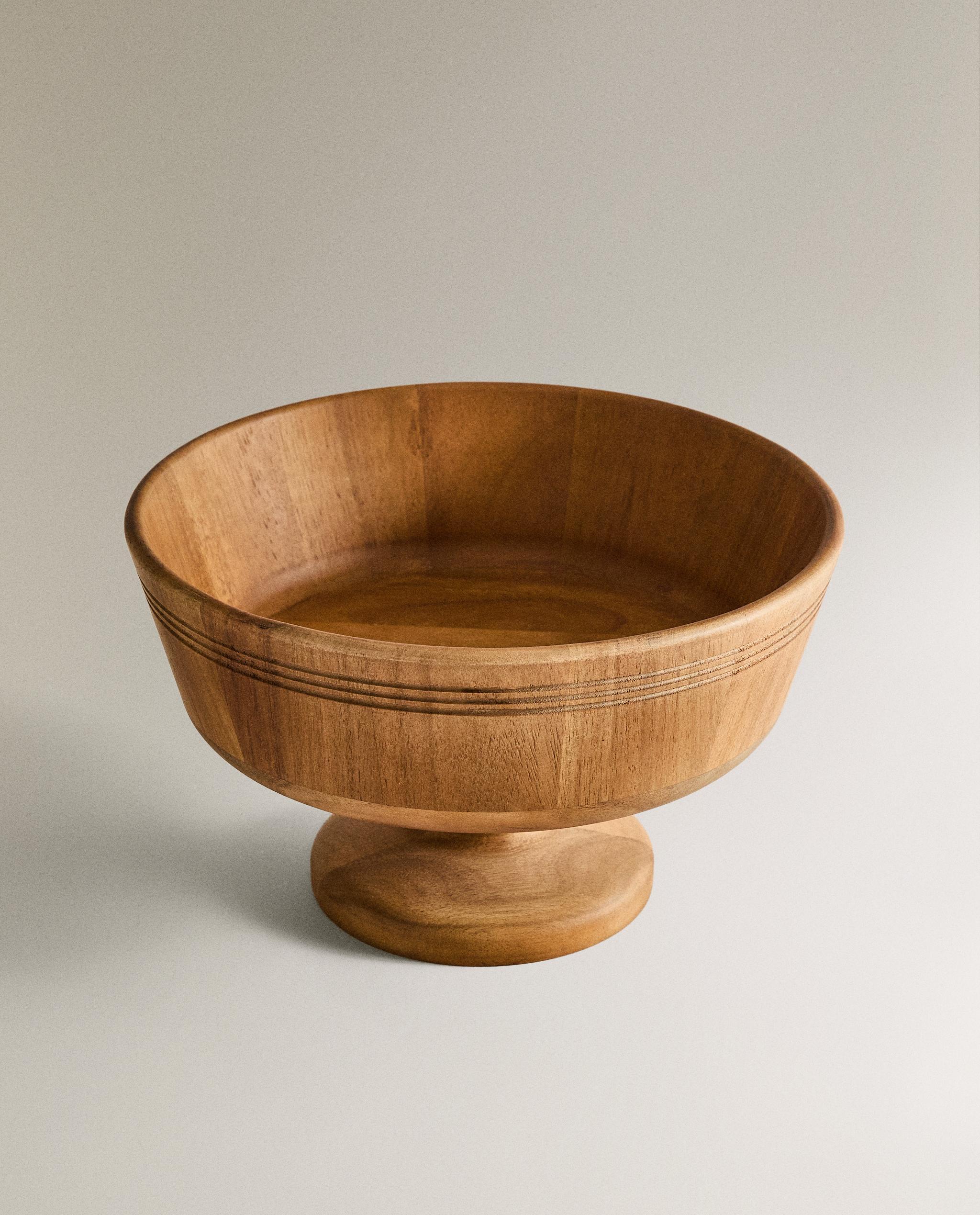 WOODEN FRUIT BOWL WITH BASE product thumbnail 5