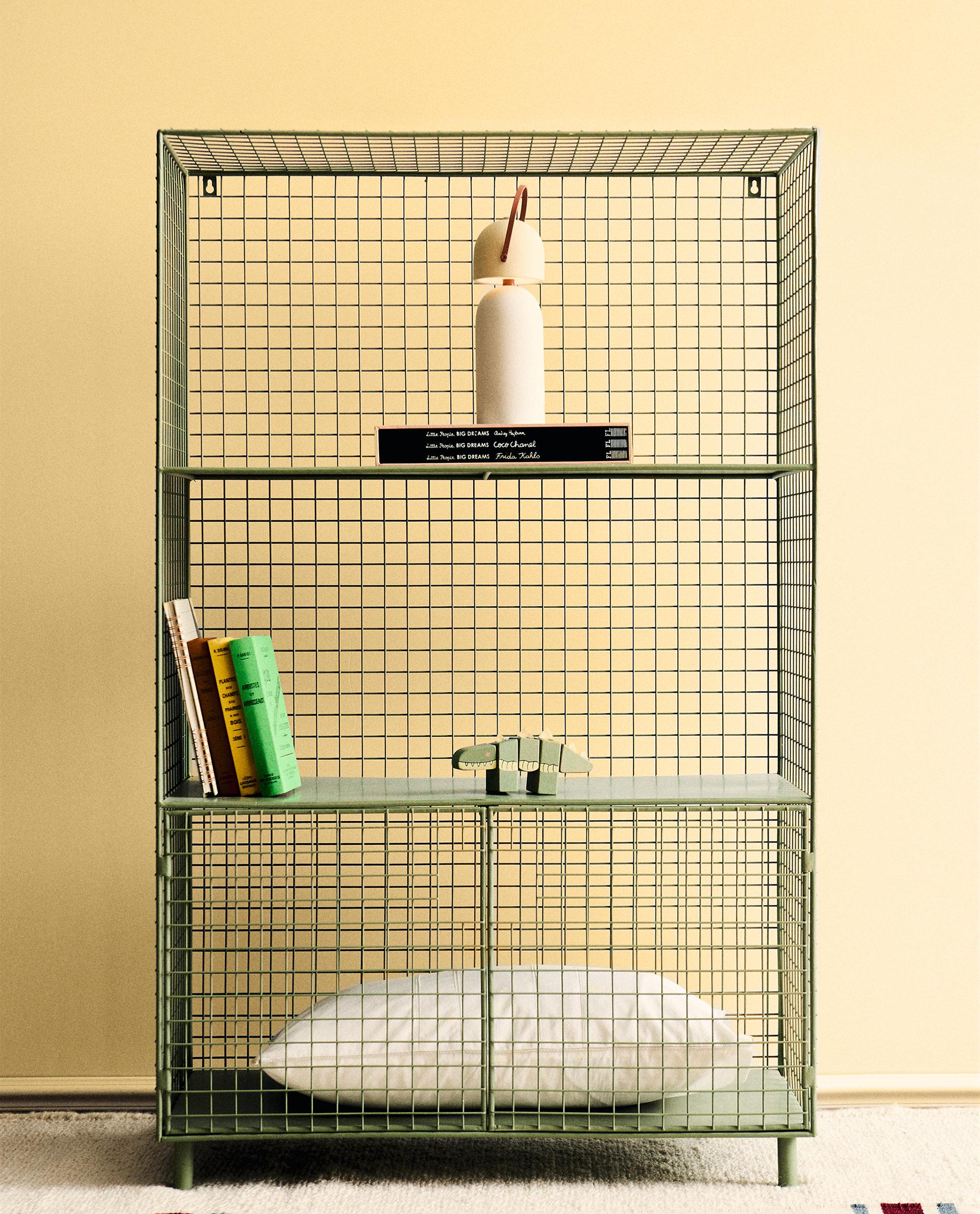 Étagère Métal 3 Niveaux avec Portes Rabattables