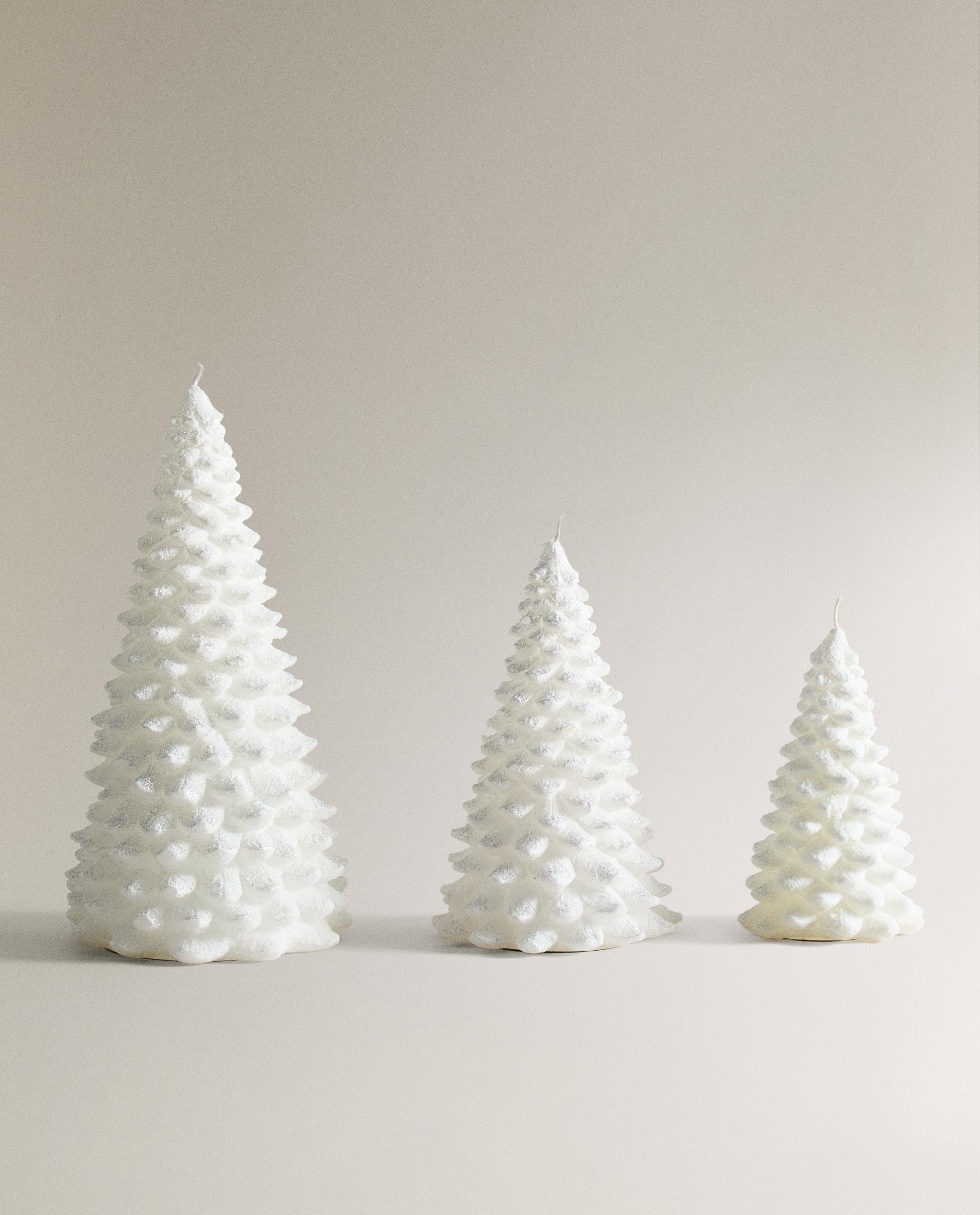 グリッター スノー クリスマスツリー キャンドル | Zara Home