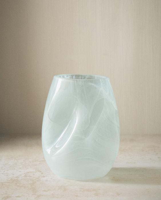 SHADED GREEN GLASS TOOTHBRUSH HOLDER