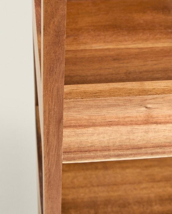 Acacia Wood Storage Unit with Wheels - Versatile & Mobile