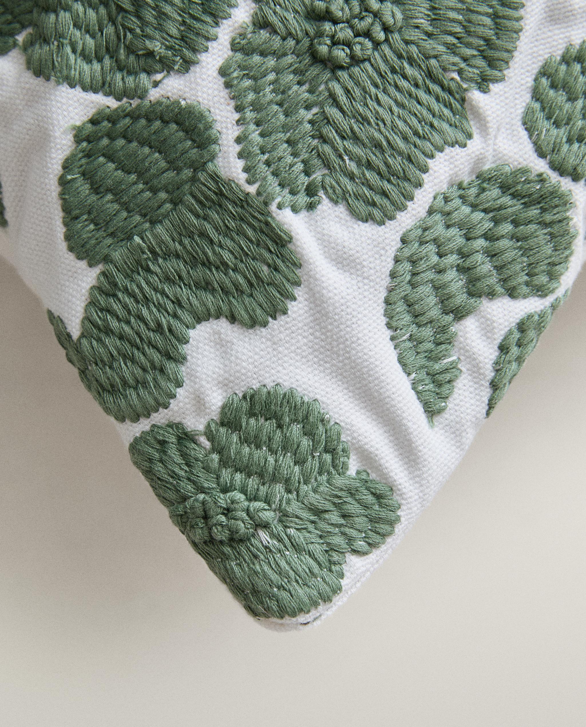 EMBROIDERED FLOWER CUSHION COVER product thumbnail 10