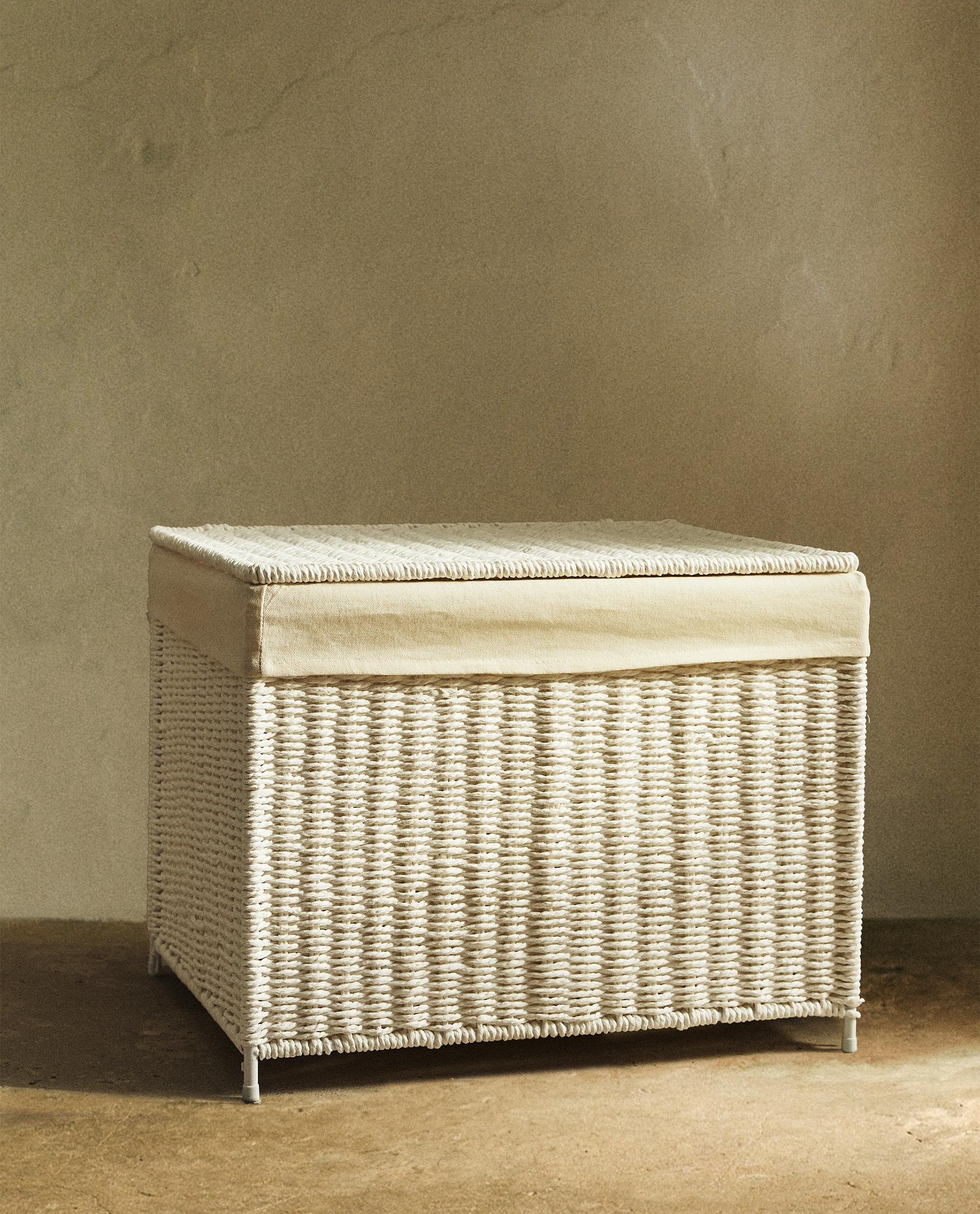 RECTANGLE FABRIC LINED LAUNDRY BASKET Zara Home Ireland