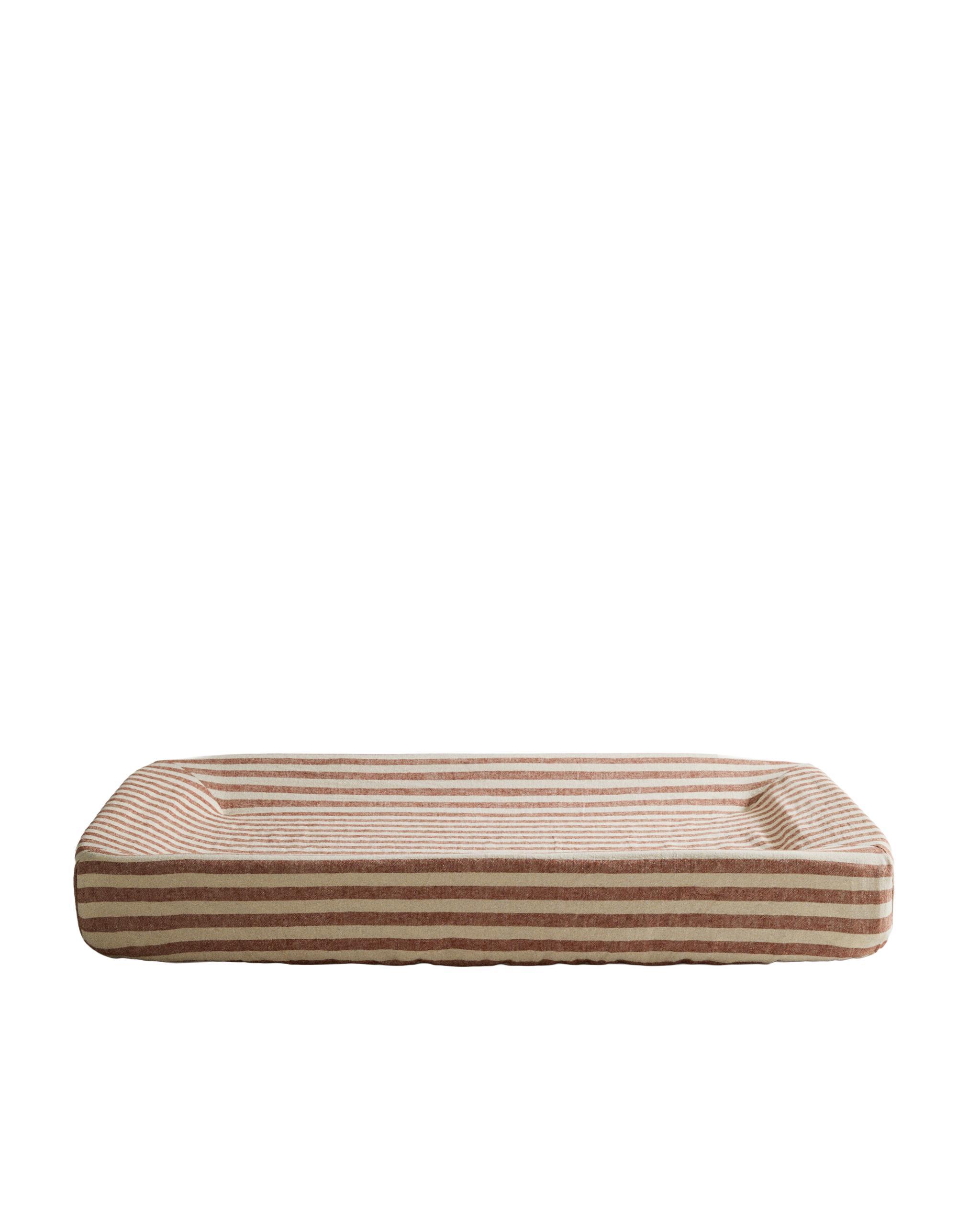 STRIPED LINEN AND COTTON BABY CHANGING MAT COVER product thumbnail 3