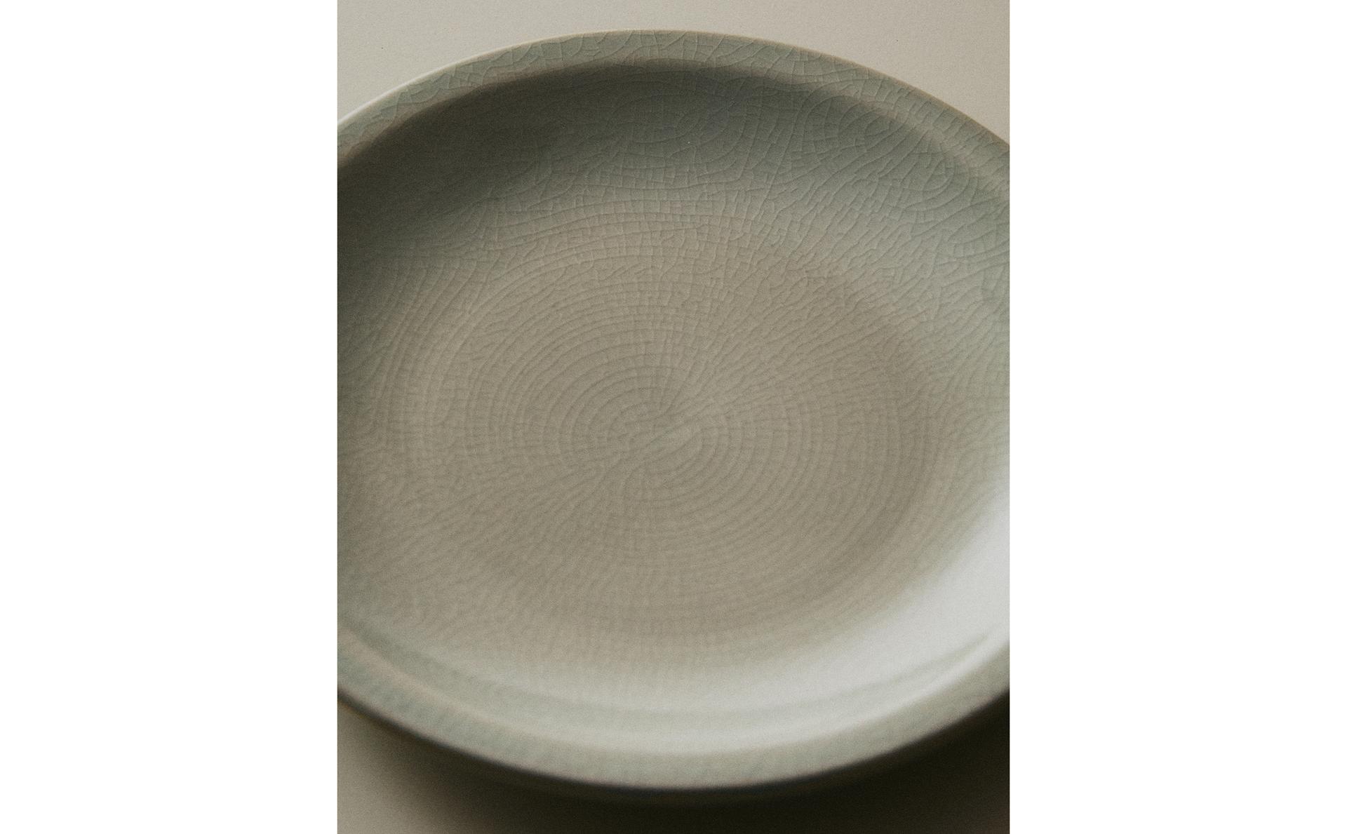 طبق للتحلية خزف حجري مطلي بالمينا