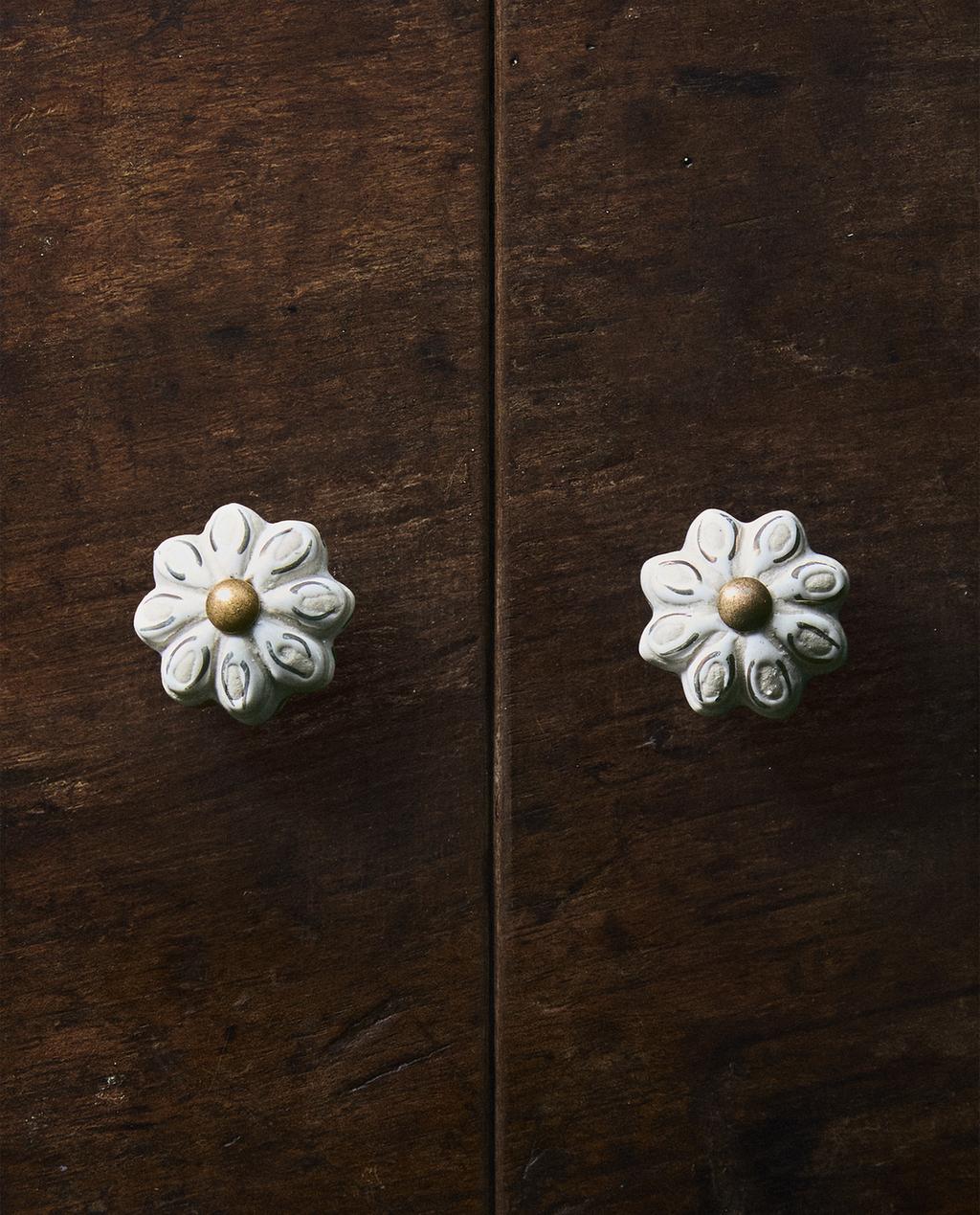 PACK OF CERAMIC FLOWER DOOR KNOBS (PACK OF 2) PACK OF CERAMIC FLOWER DOOR KNOBS (PACK OF 2)