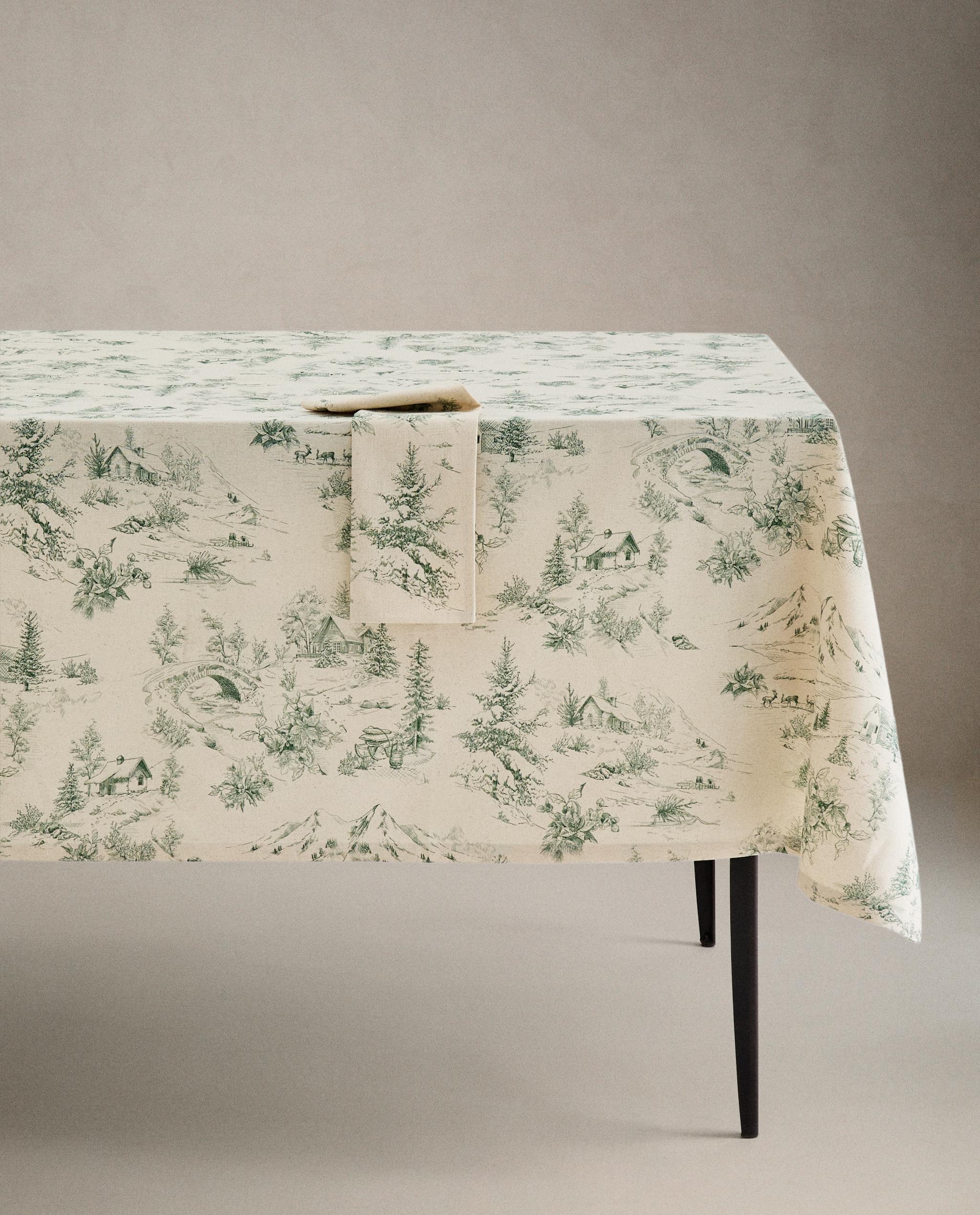 トワル・ド・ジュイ コットン クリスマス テーブルクロス | Zara Home