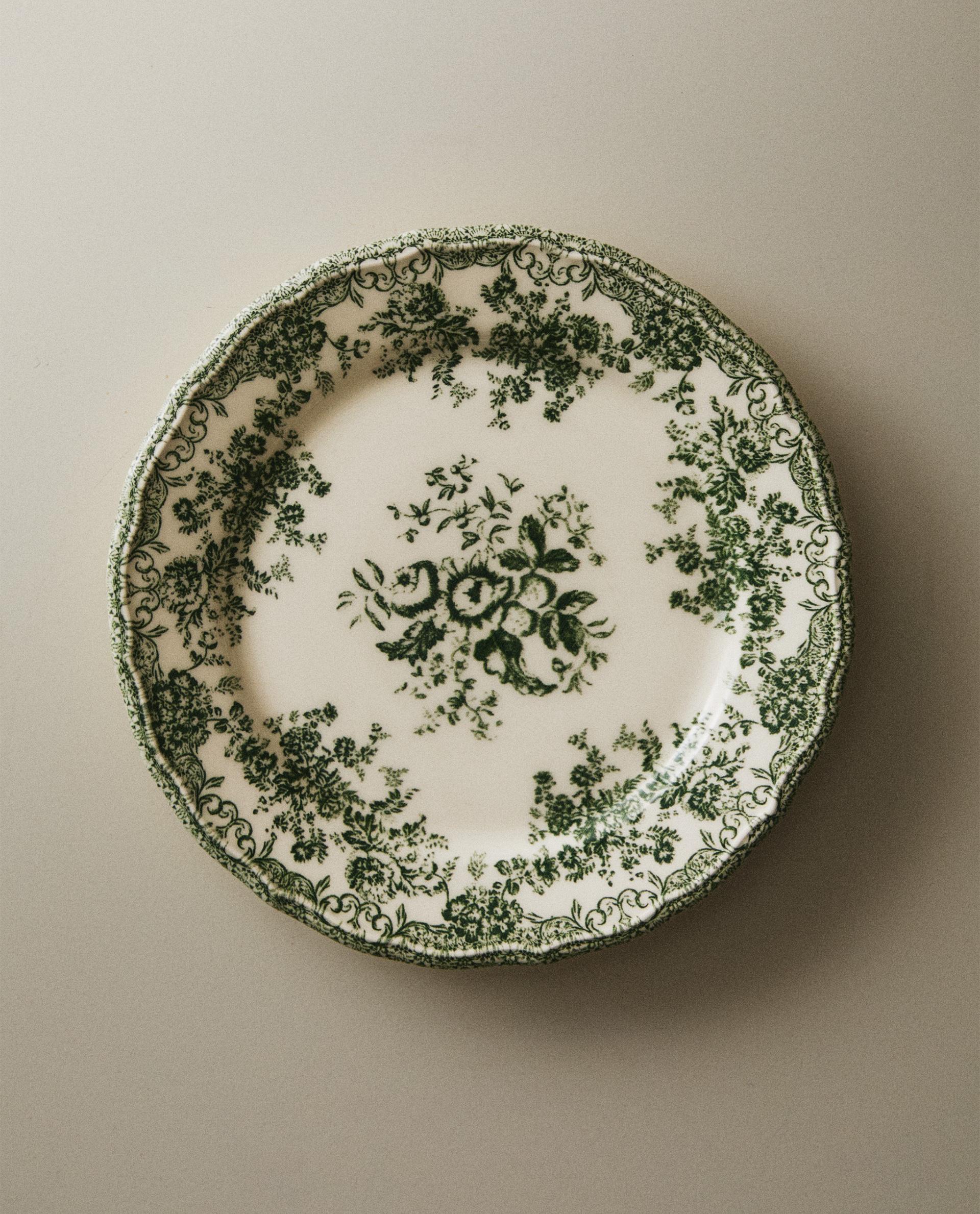 FLORAL EARTHENWARE DESSERT PLATE | Zara Home United States of America