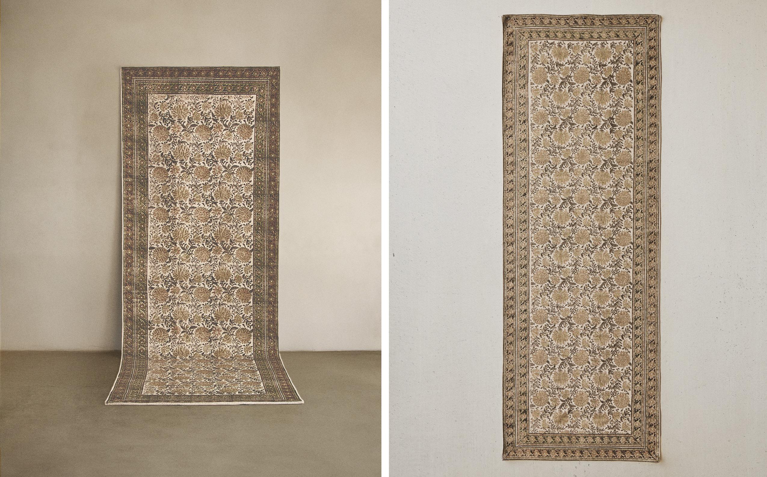 COTTON FLORAL PRINT RUG