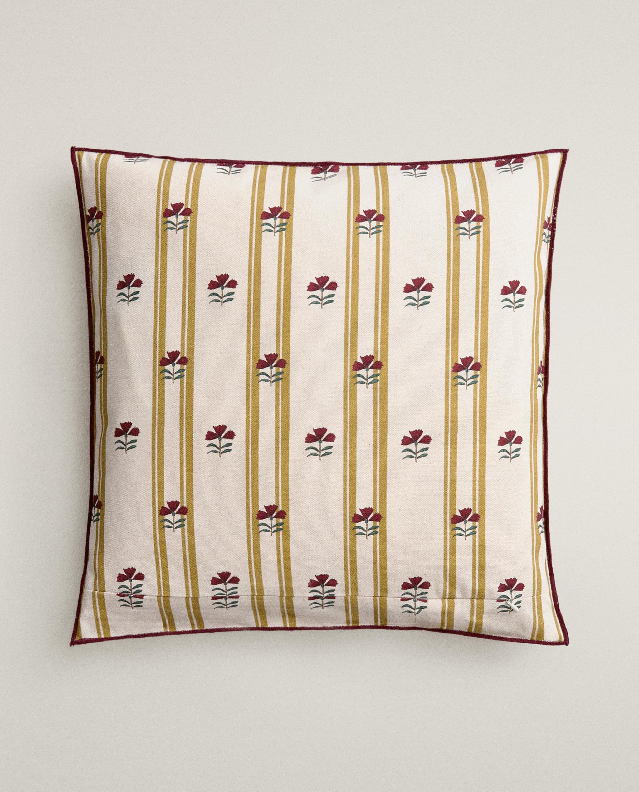STRIPED AND FLORAL CUSHION COVER product thumbnail 4