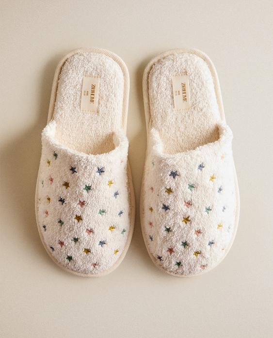 BADSTOFFEN OPEN BADSLIPPERS MET STERRENPRINT BADSTOFFEN OPEN BADSLIPPERS MET STERRENPRINT