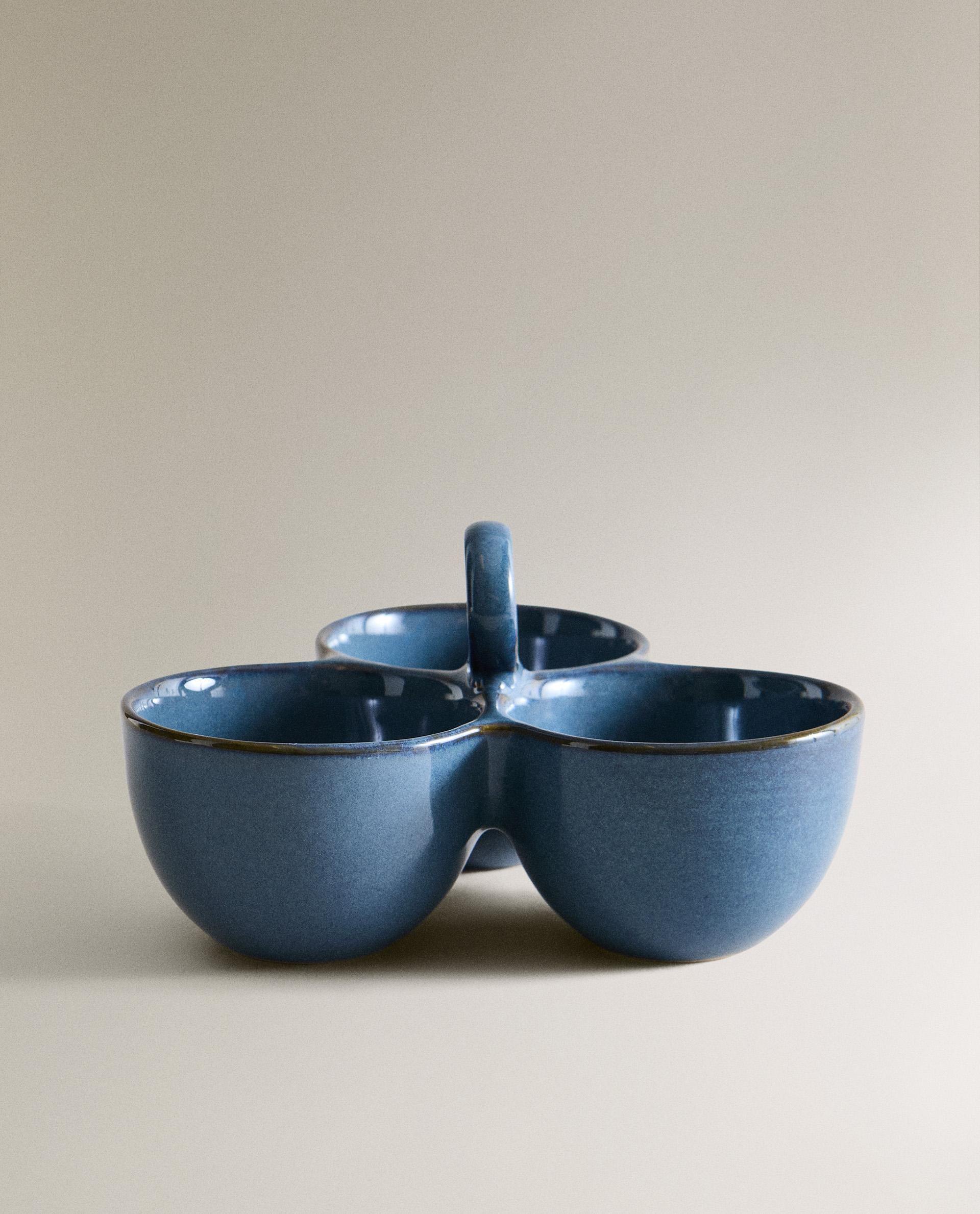 ZARAHOME ゾウさん 青色装飾の食器セット 3枚 トリプル アペリティフ