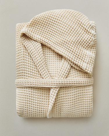 KATOENEN BADJAS MET WAFELSTRUCTUUR