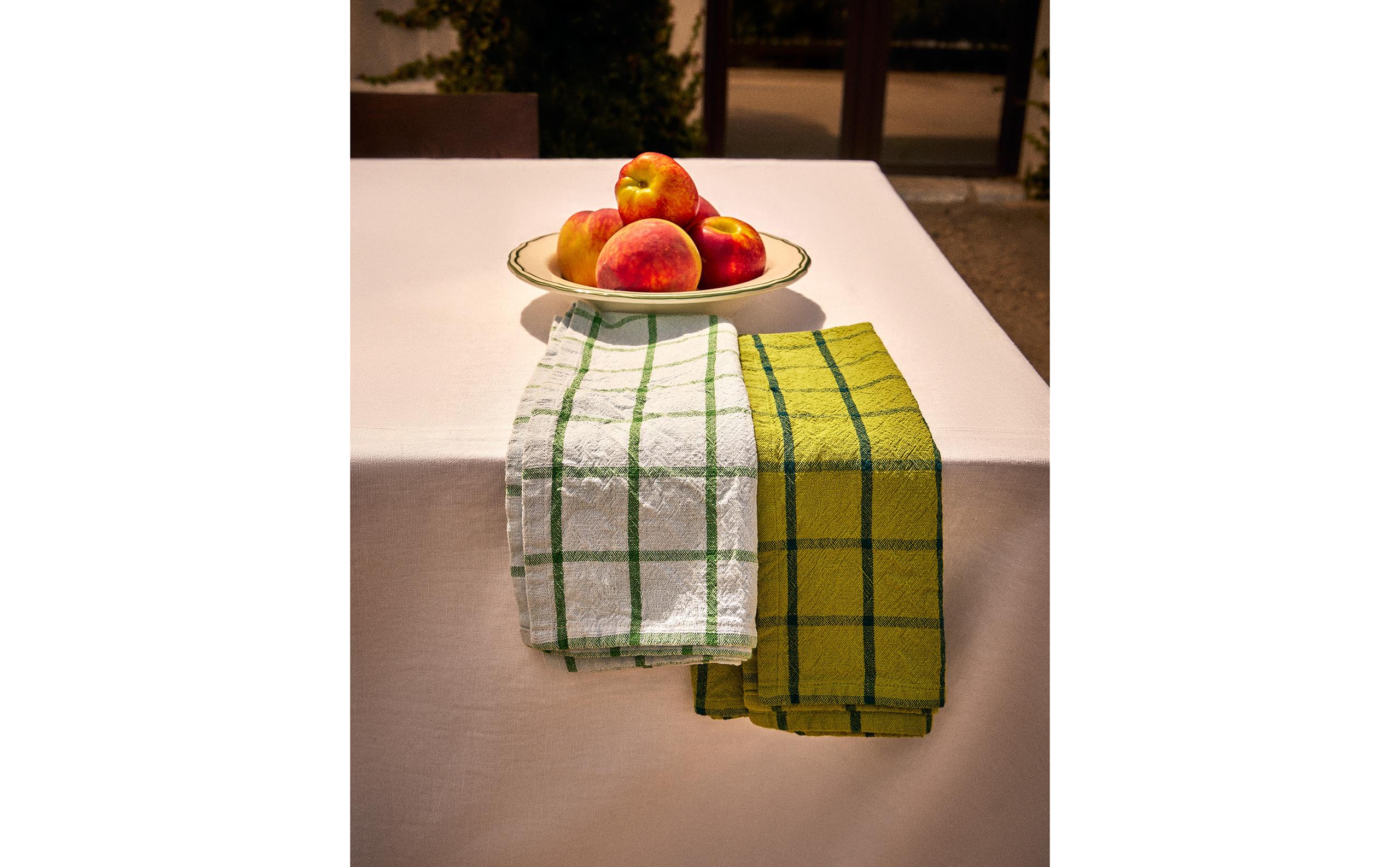 PACK OF CHECK COTTON TEA TOWELS (PACK OF 2)