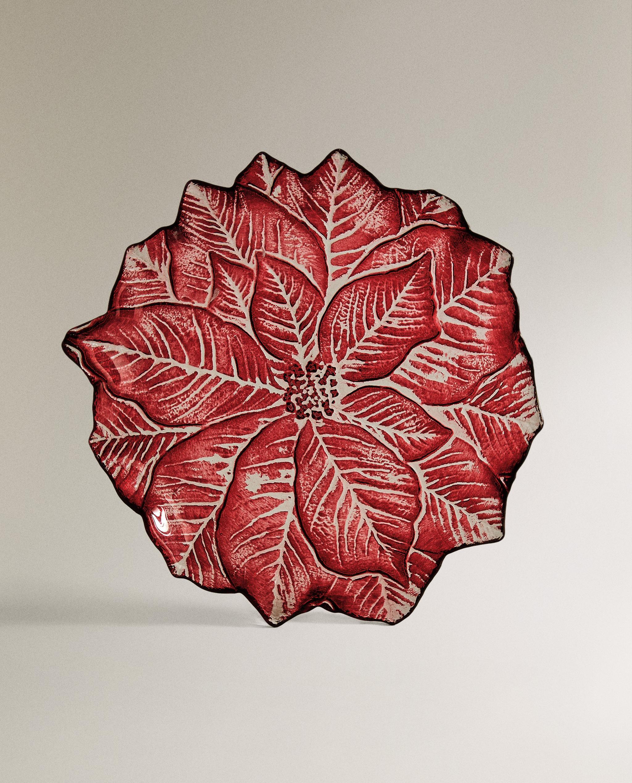 ガラス製クリスマスフラワーデザートプレート | Zara Home 日本/Japan