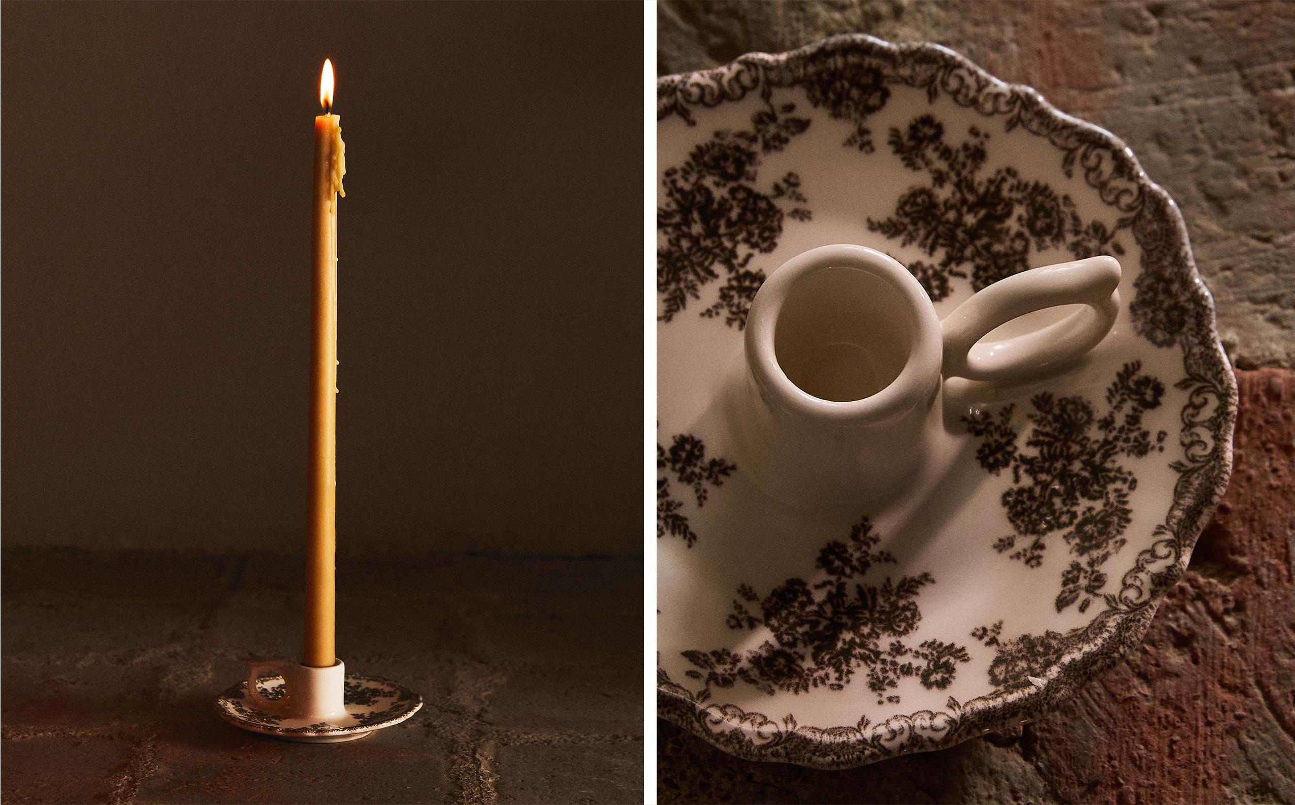 FLORAL EARTHENWARE CANDLESTICK product thumbnail 19