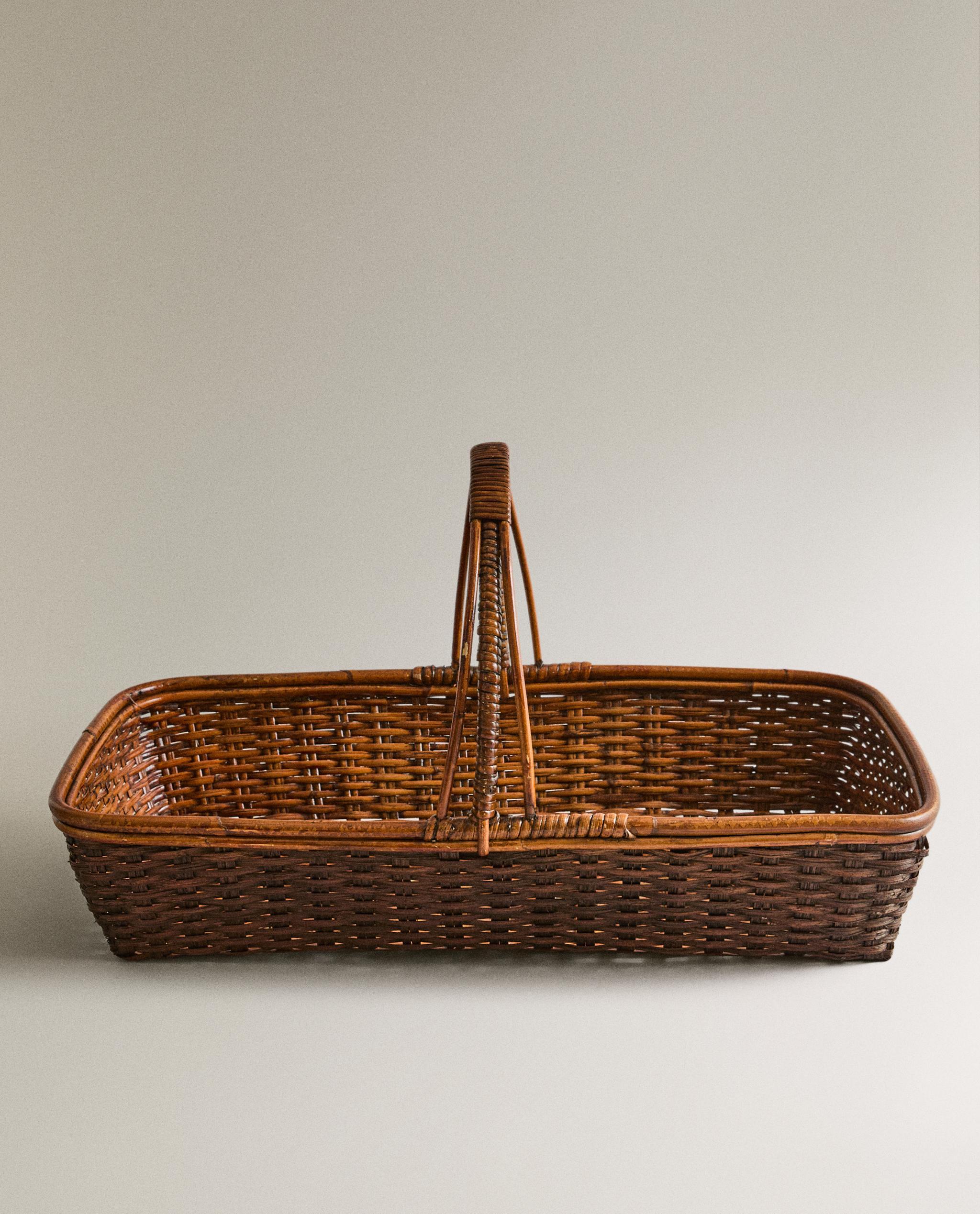 (新品) ZARAラタンバスケットバッグ 新品タグ付き】 ZARA ラタン バスケットバッグ かごバッグ ザラ