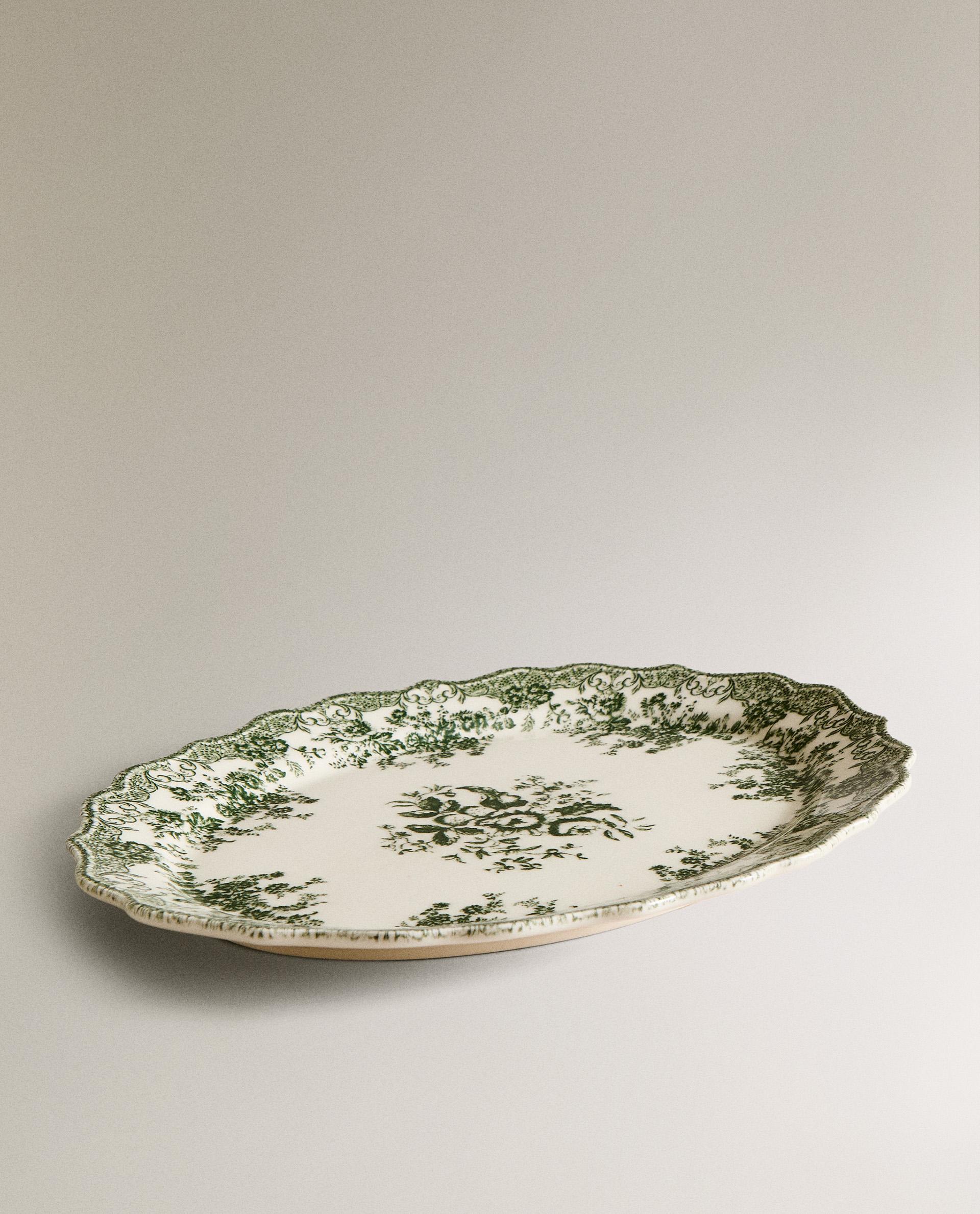 FLORAL EARTHENWARE SERVING DISH | Zara Home United States of America