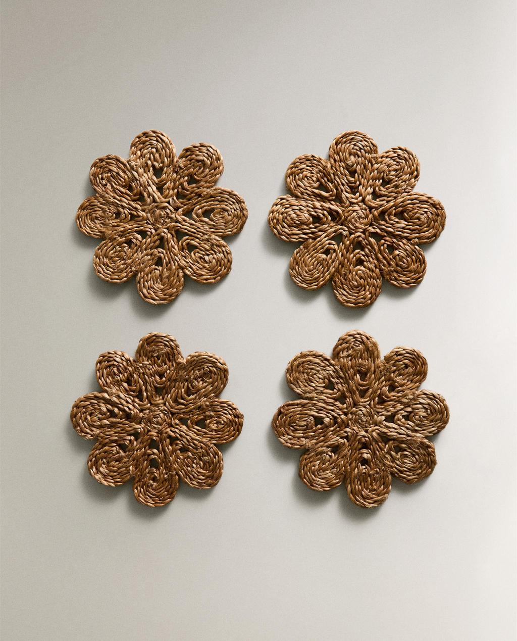 PACK OF RAFFIA COASTERS (PACK OF 4) PACK OF RAFFIA COASTERS (PACK OF 4)