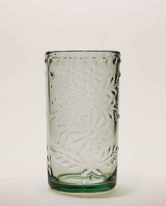 VERRE RAFRAÎCHISSEMENT ACRYLIQUE FLORAL