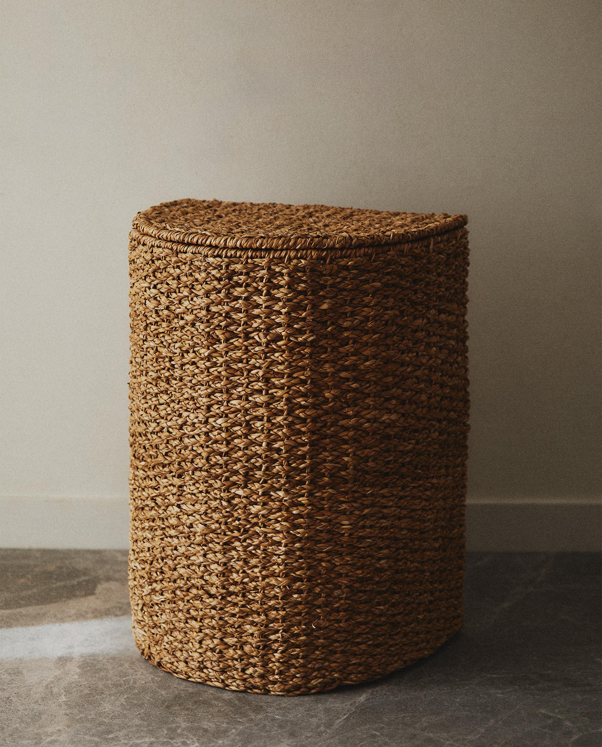 新作グッ フタ付きラウンドバスケット | Zara Home 日本/Japan 小物入れ