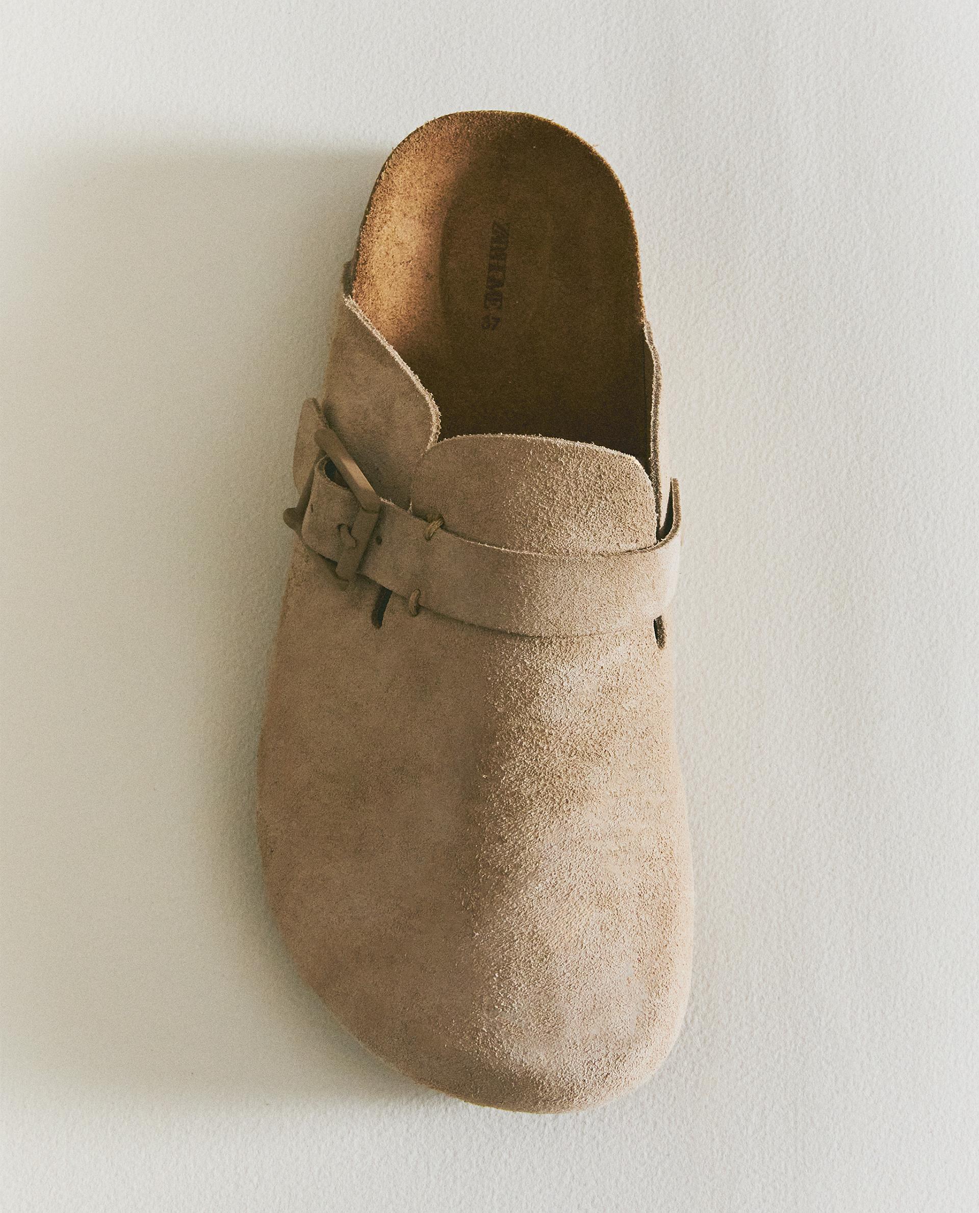 ZUECO PIEL HEBILLA DETALLE PESPUNTE Zara Home México