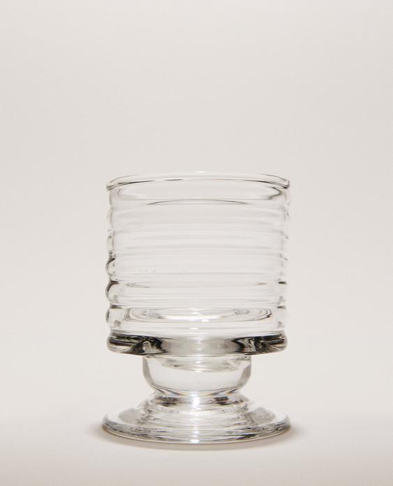 KABARTMALI ÇİZGİLİ CAM KADEH