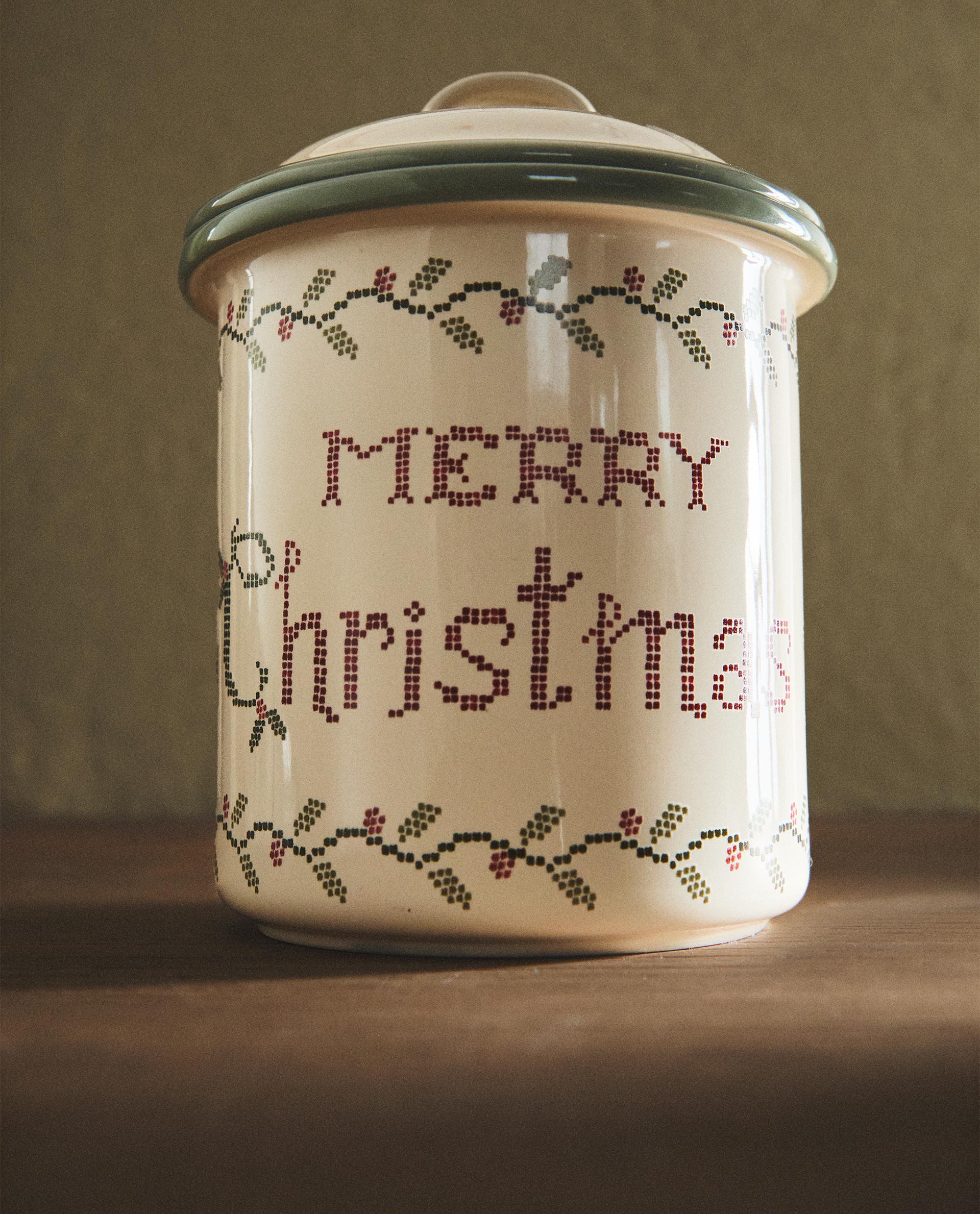 STONEWARE CHRISTMAS COOKIE JAR