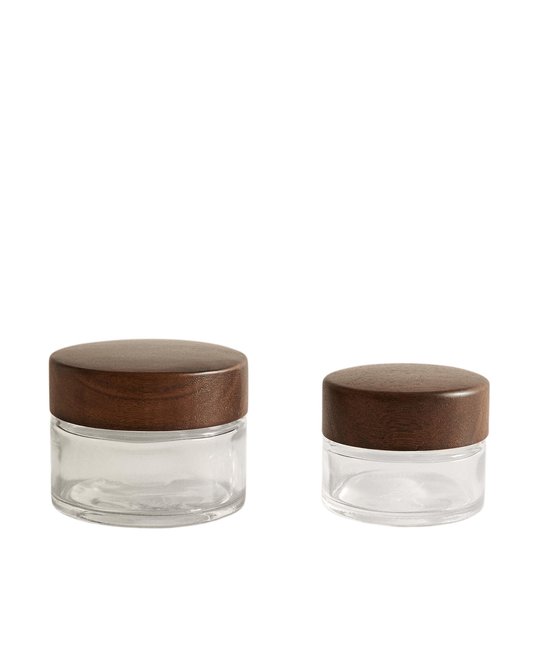 GLASS AND WOOD BATHROOM ORGANISER JAR product thumbnail 7