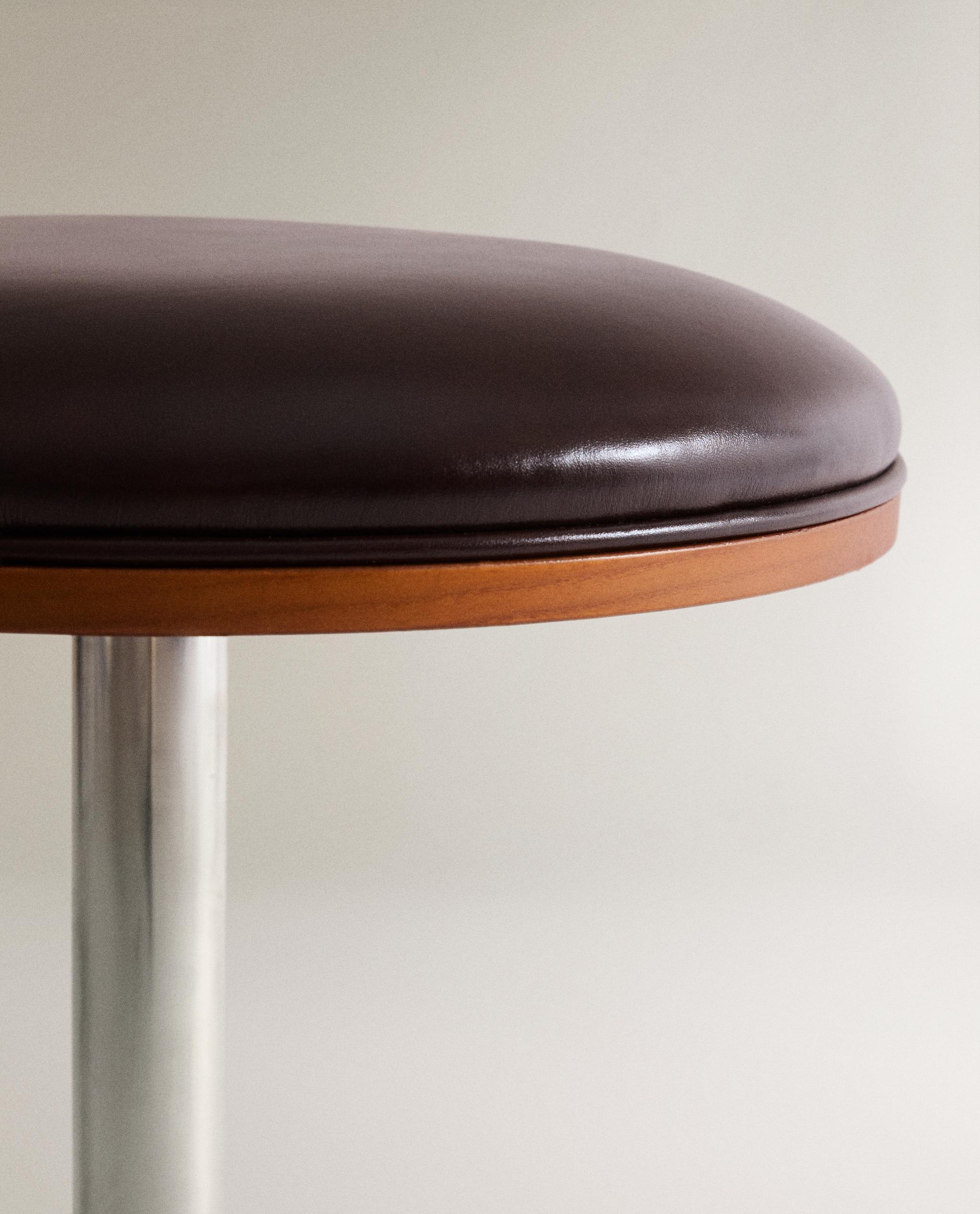 LEATHER AND STAINLESS STEEL STOOL product thumbnail 7