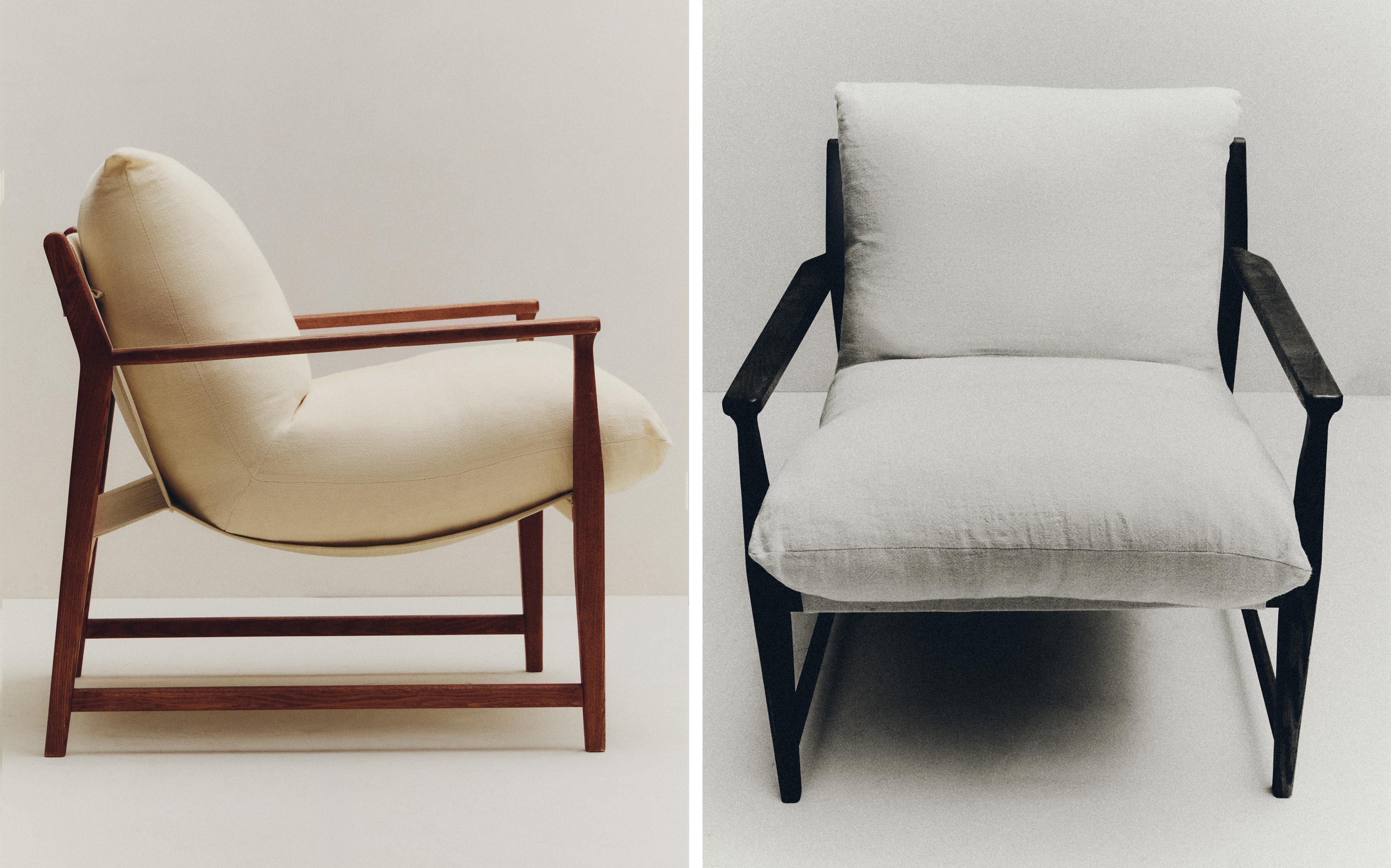 ZARA  チーク＆ラタン アームチェア　ラウンジチェア ZARA HOME チーク＆ラタン アームチェア ラウンジチェア 【公式通販】