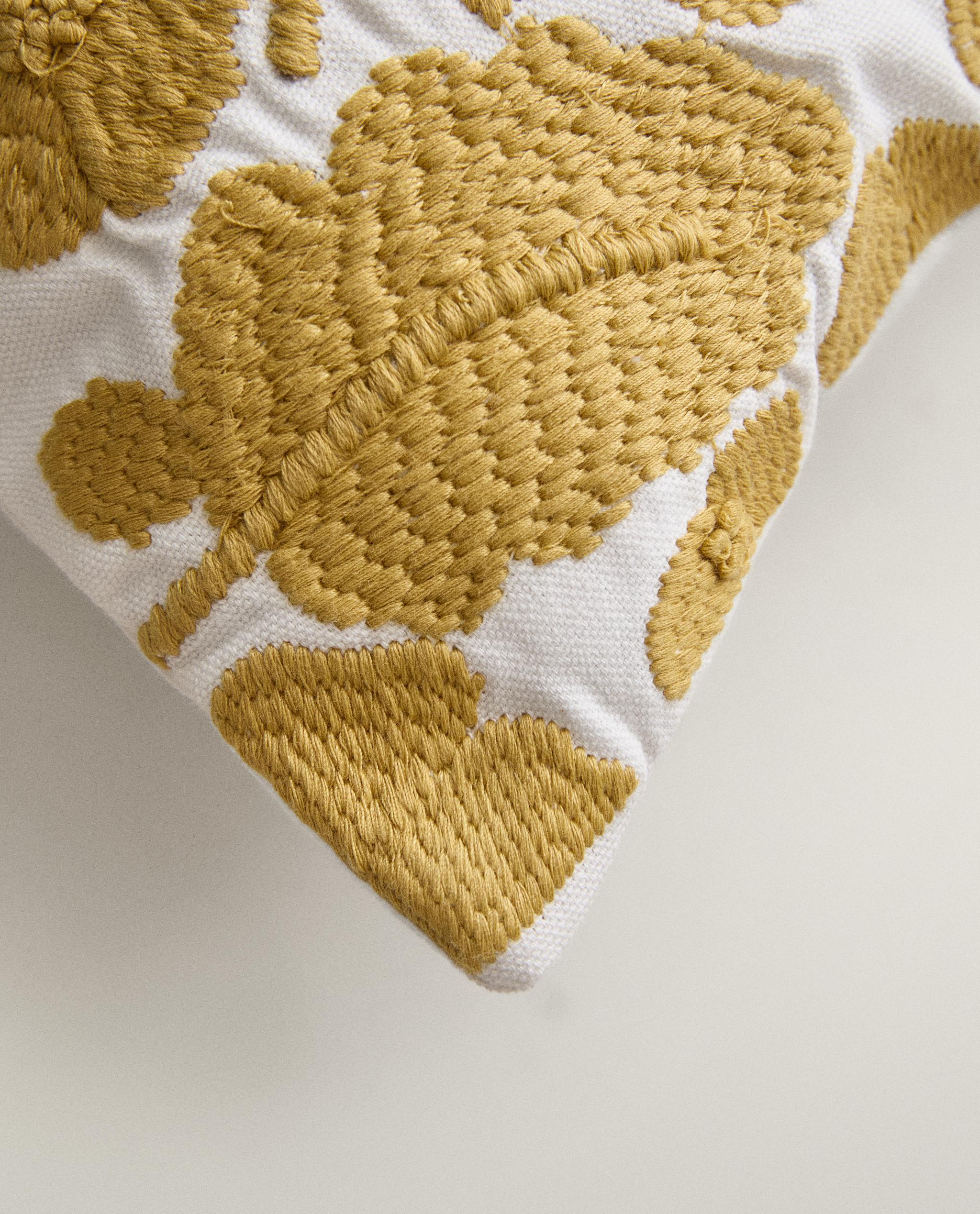 EMBROIDERED FLOWER CUSHION COVER product thumbnail 7