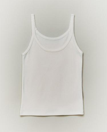 STRAPPY TOP WITH LACE TRIM