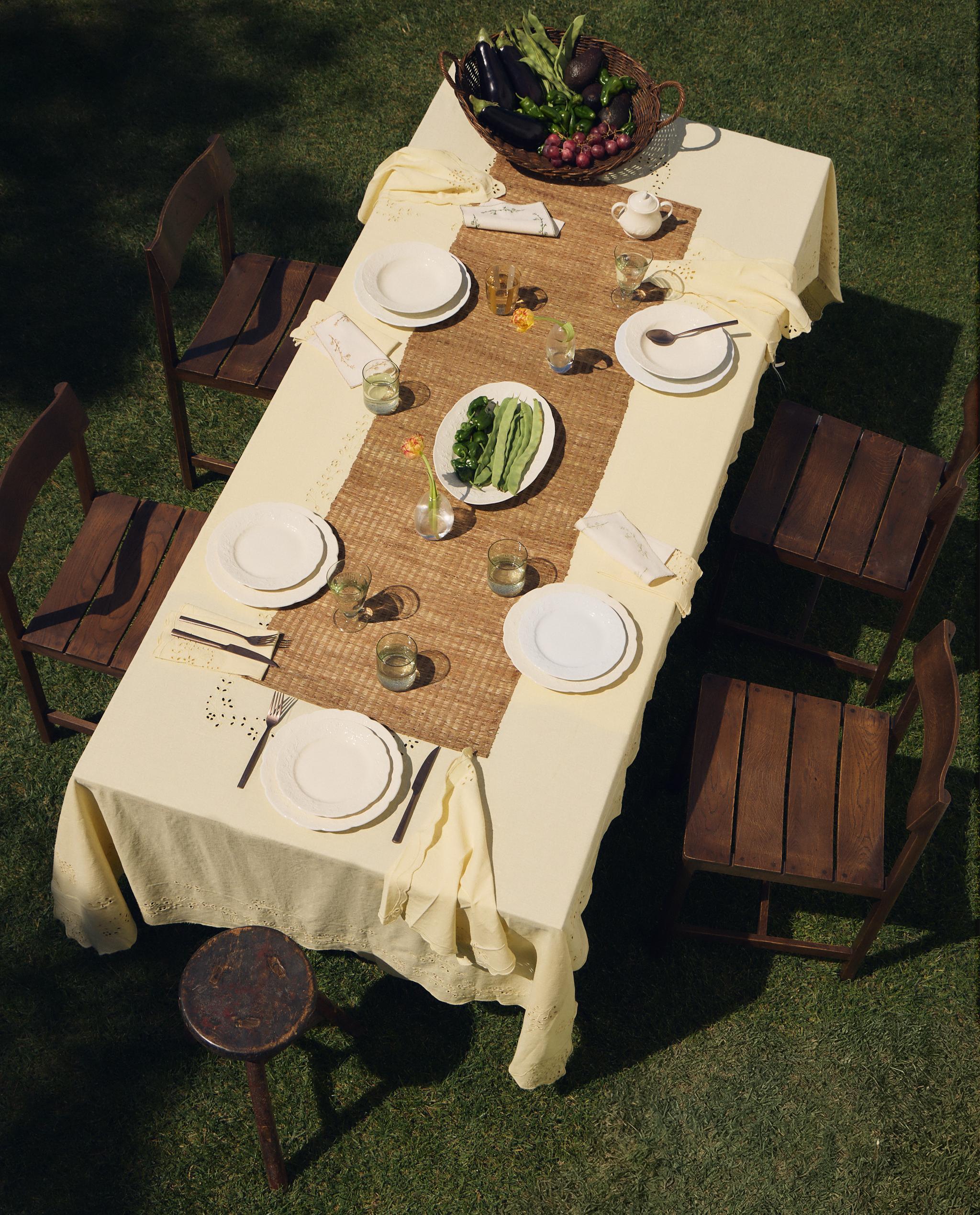 LINEN TABLECLOTH WITH CUTWORK EMBROIDERY product thumbnail 11