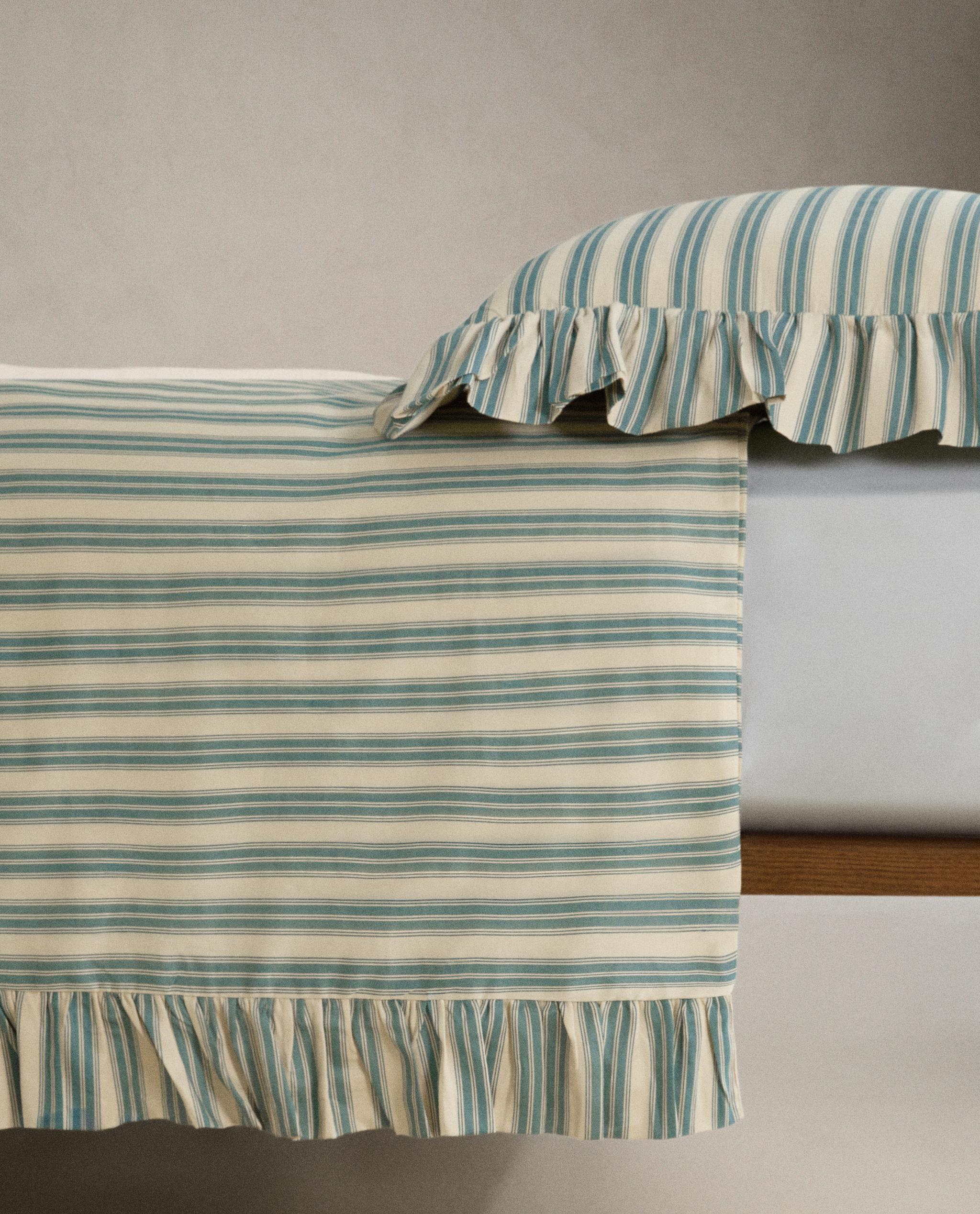 STRIPED DUVET COVER WITH RUFFLE TRIM | KATHARINE POLE product thumbnail 5